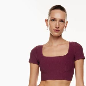 Babaton sculpt knit top square neck